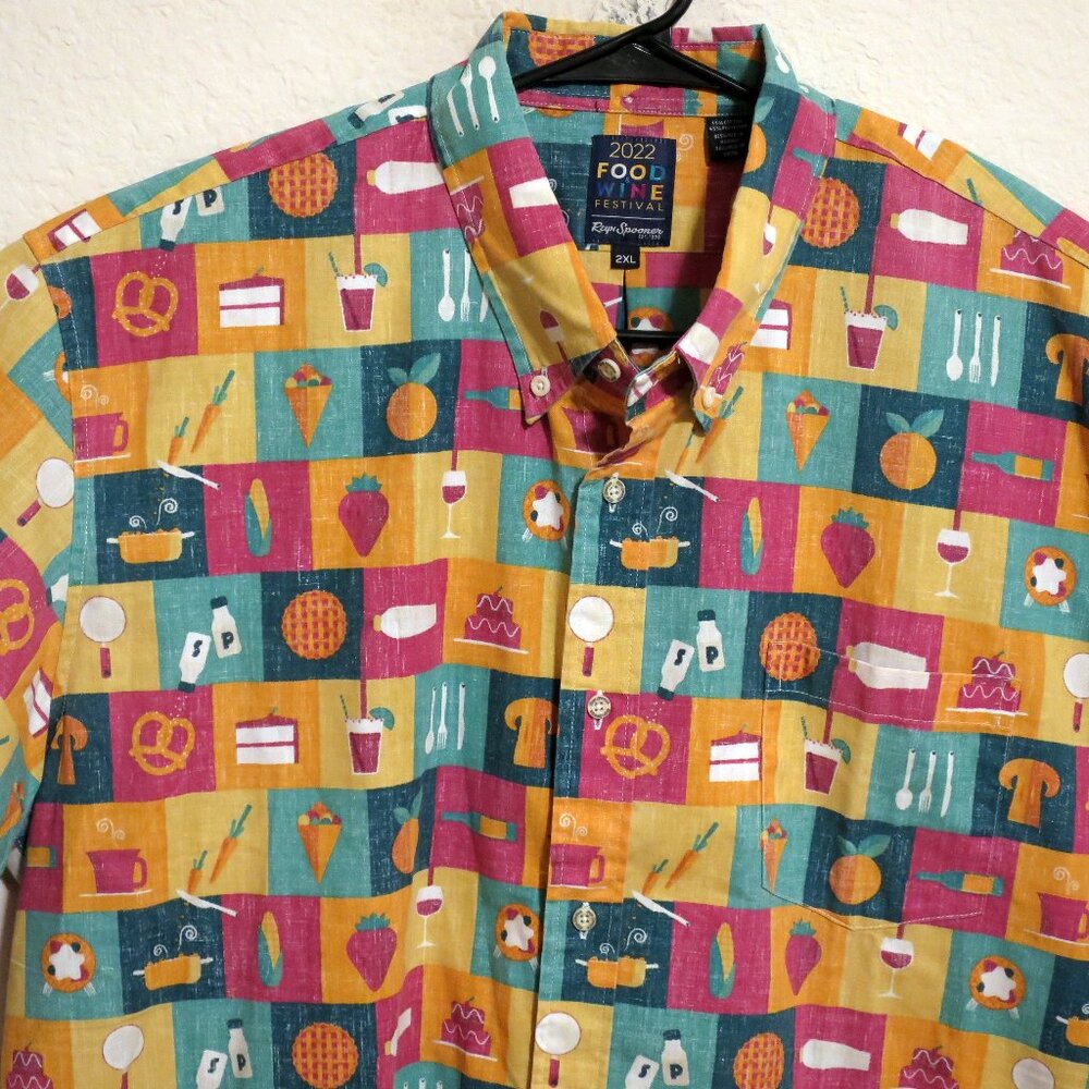 Reyn Spooner Shirt Mens 2XL Short Sleeve Button 2022 Food & Wine Festival